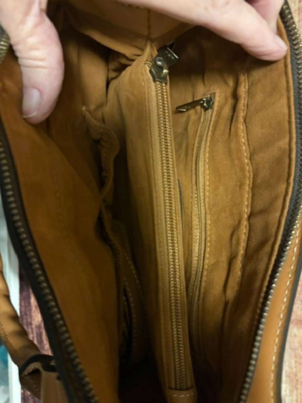 Patricia Nash Nova Italian Leather Satchel Crossbody Hazelnut NWOT - Picture 4 of 4